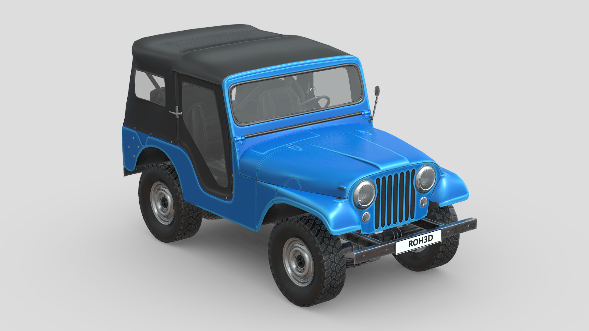 Jeep CJ5 1954 Low-poly 3D model_3