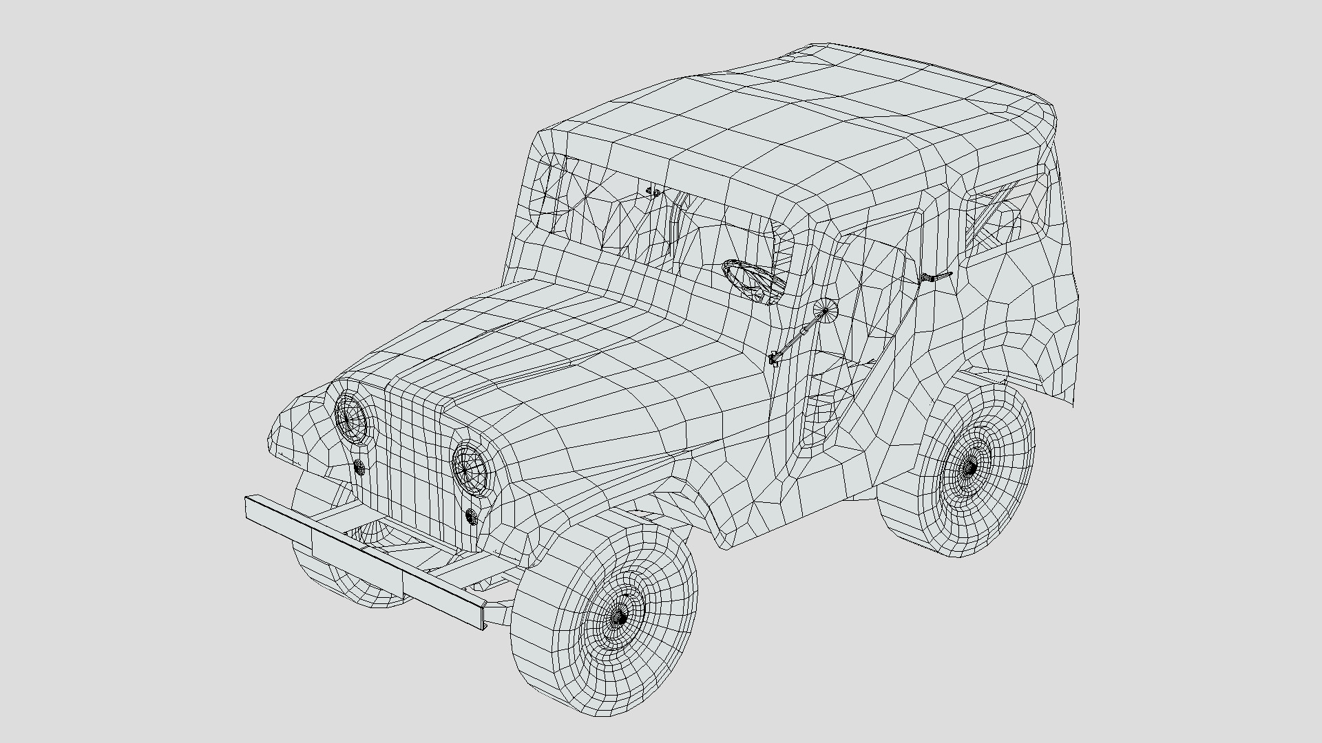 Jeep CJ5 1954 Low-poly 3D model_5
