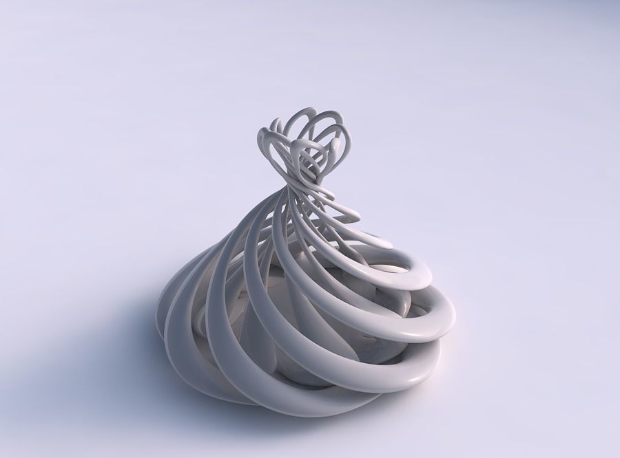Vase double twisted wide bottom with suqeezed top part twiste... 3D print model_0