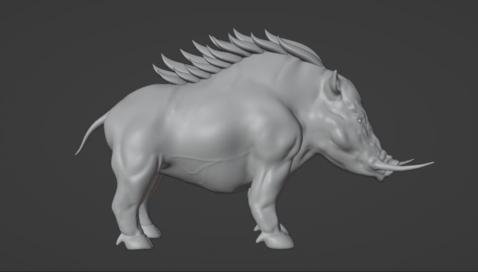 Boar High Polly 3D model_1
