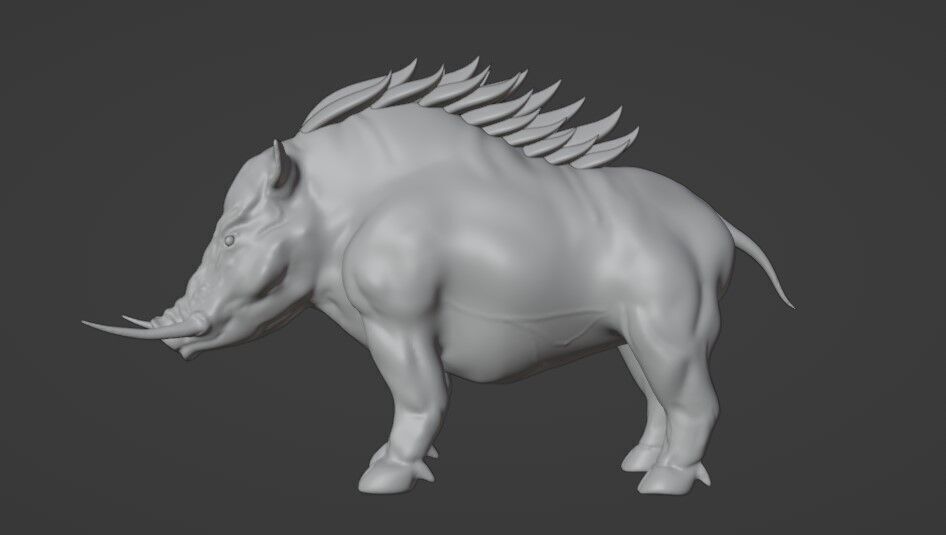 Boar High Polly 3D model_3