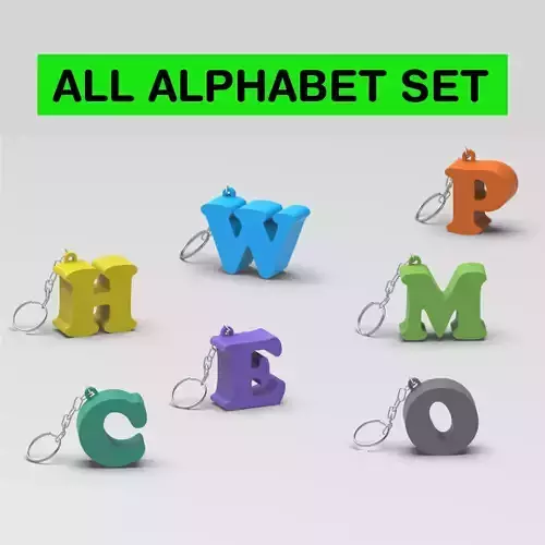 Letters Keychain Pack - All Alphabet Letters - Initial Keyring