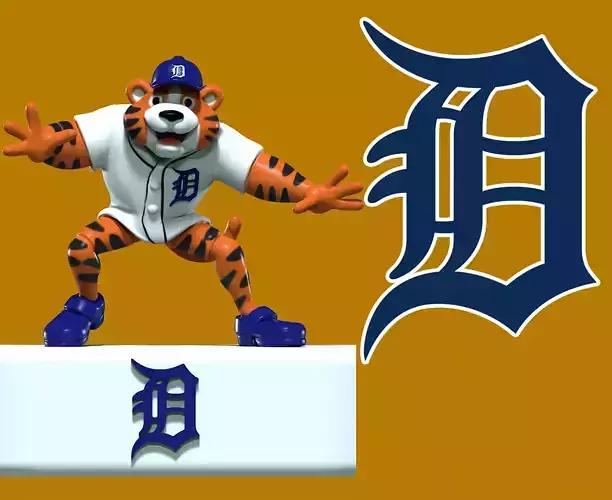 MLB - PAWS - Detroit Tigers mascot statue - CNC 