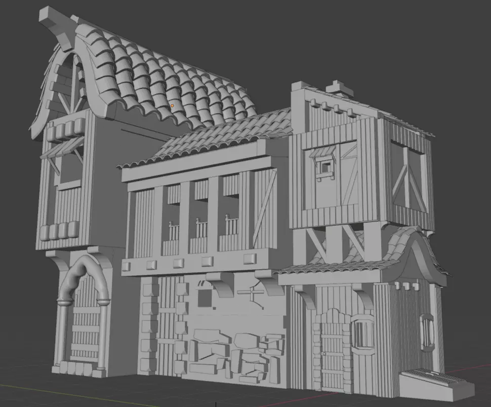 3D model Medieval old wood house doublex VR / AR / low-poly | CGTrader