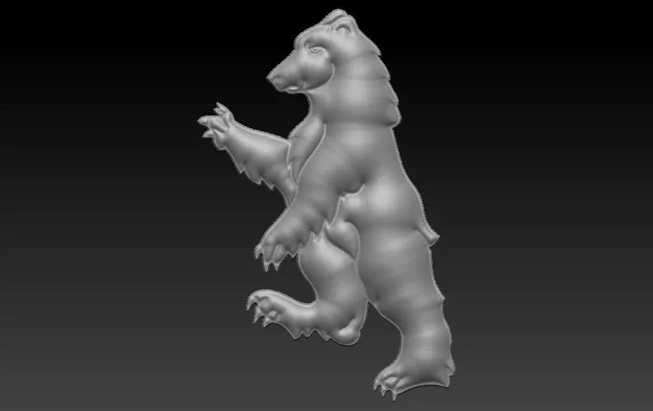 Orso rampante 3D model_0