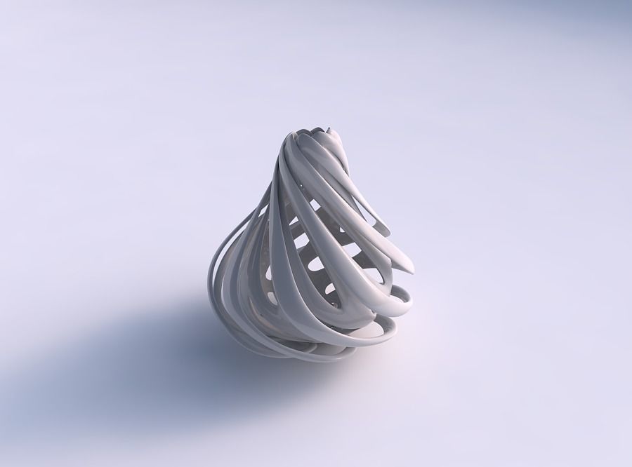 Vase double twisted small with collapsed top long top 3D print model_0