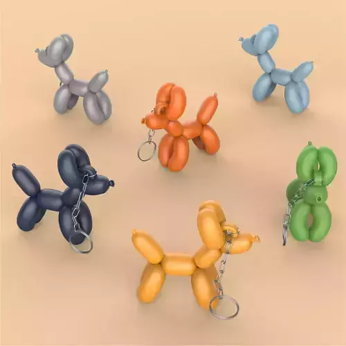 3D Balloon Dog Keychain - Dog Lover Gift for 3D print model