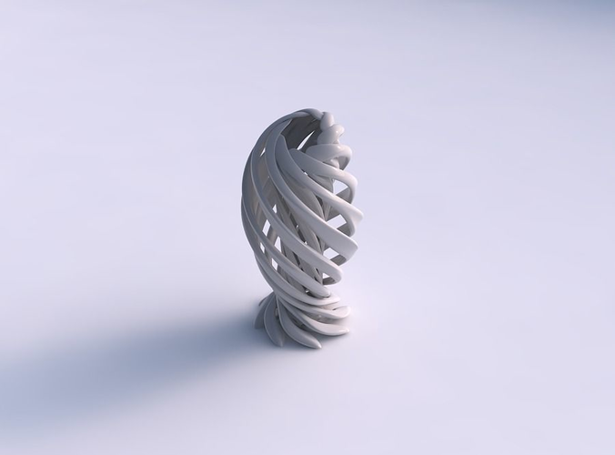 Vase double twisted large with wide collapsed top and squeeze... 3D print model