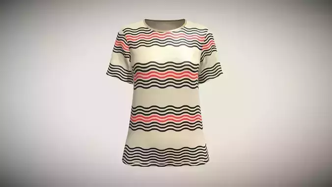 Ladies Printed T-Shirt V4 In Low Poly