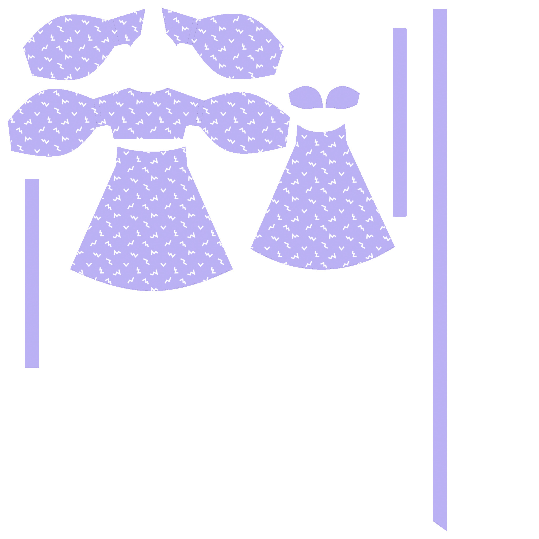 Ladies Puffy Party Dress With Genesis 8 In Low Poly Low-poly 3D model_2