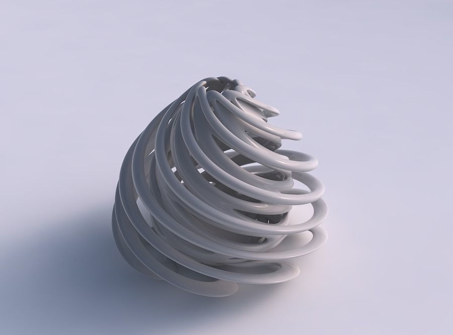 Vase double twisted wide bottom with collapsed top twisted an... 3D print model_0