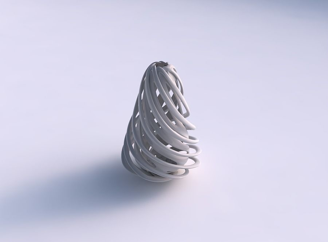 Vase double twisted taper with collapsed top wide middle