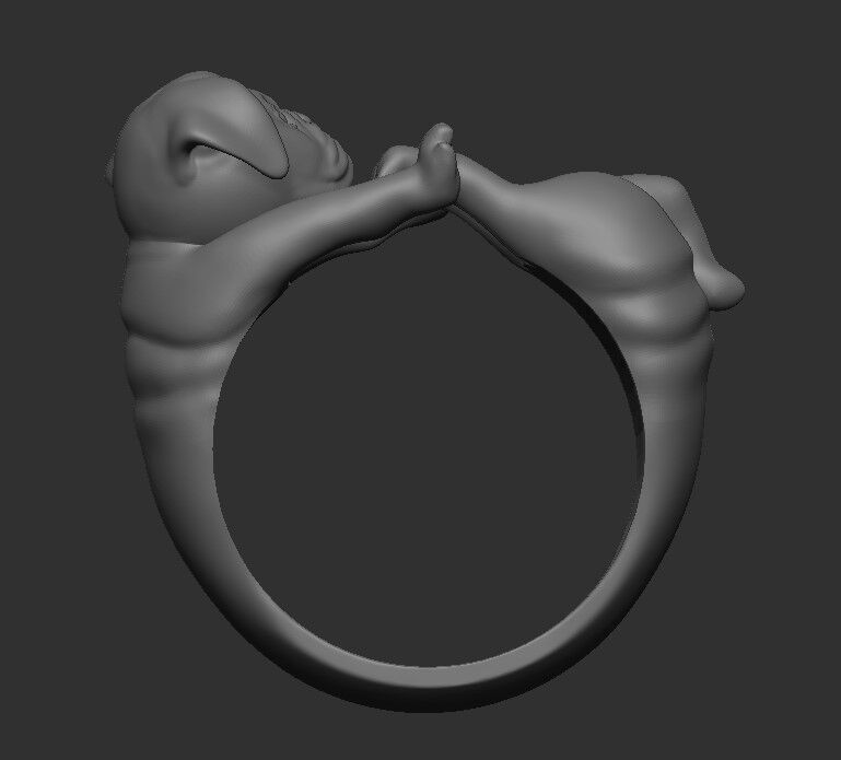 Ring Dog Pug 3D print model_5