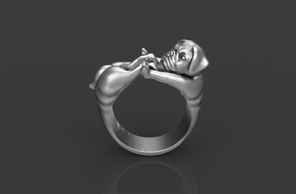 Ring Dog Pug 3D print model_1