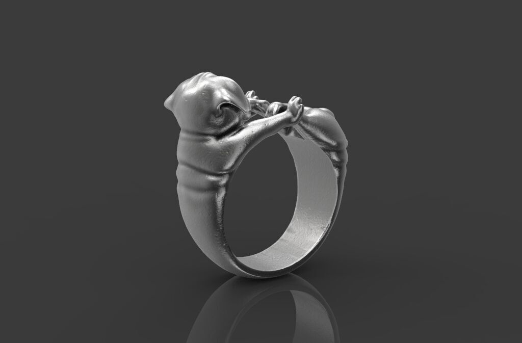 Ring Dog Pug 3D print model_3