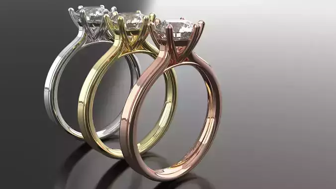 solitaire - wedding ring in 3 sizes