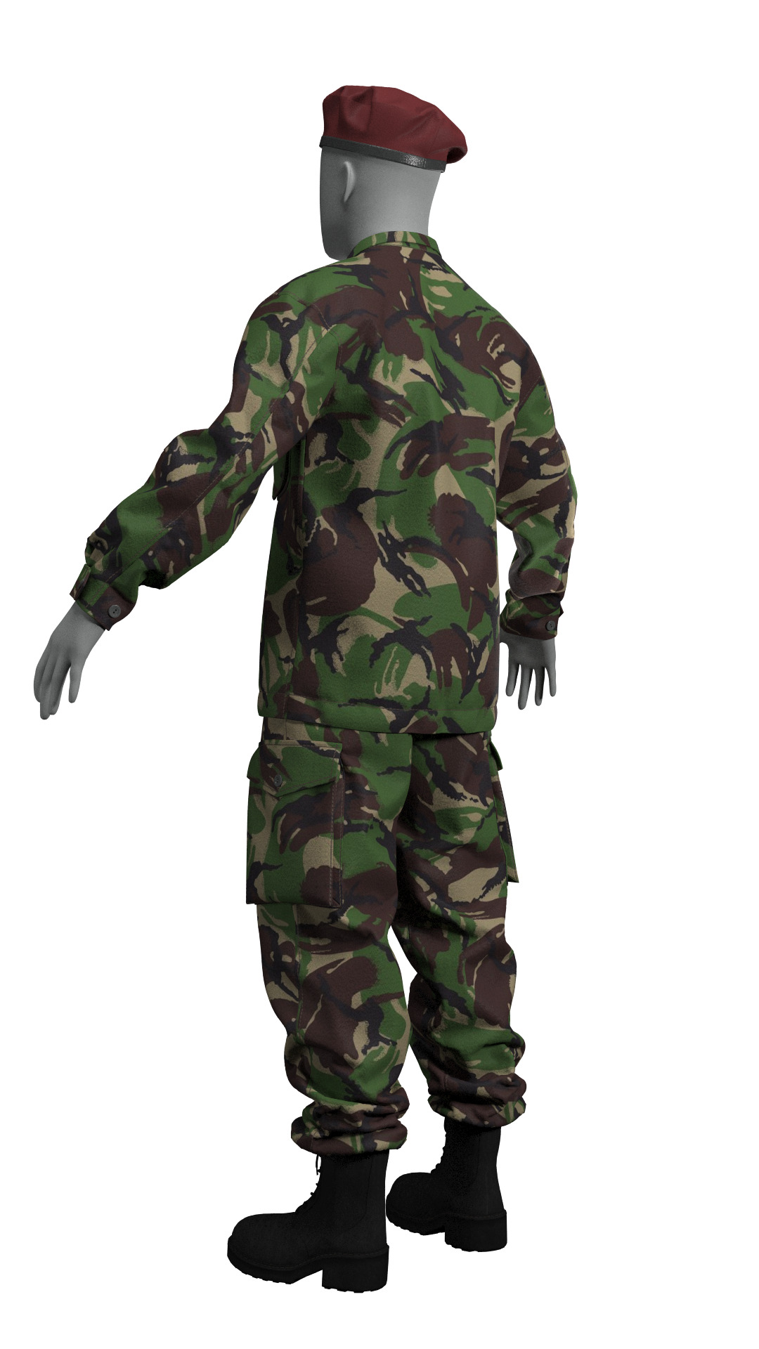 British DPM Combat Uniform CS95 - Marvelous Designer 3D model_12