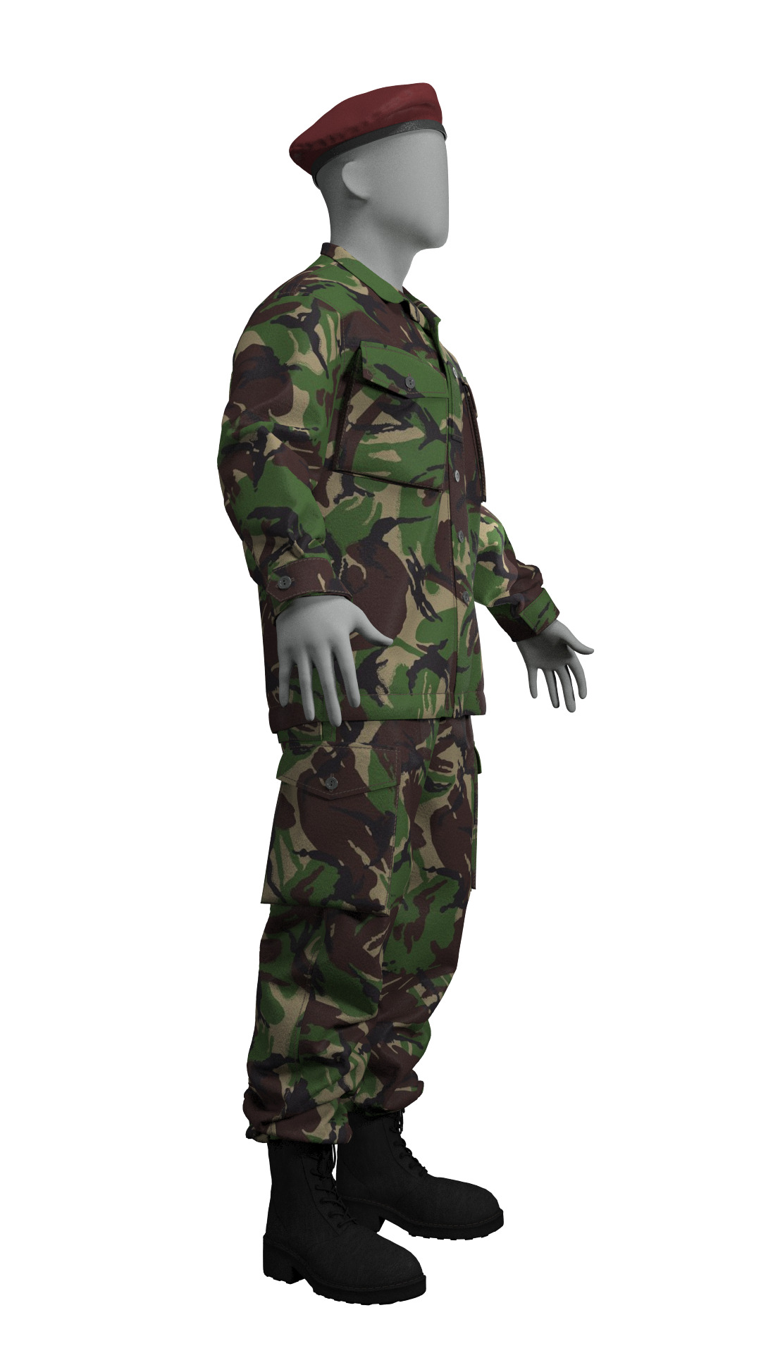 British DPM Combat Uniform CS95 - Marvelous Designer 3D model_5