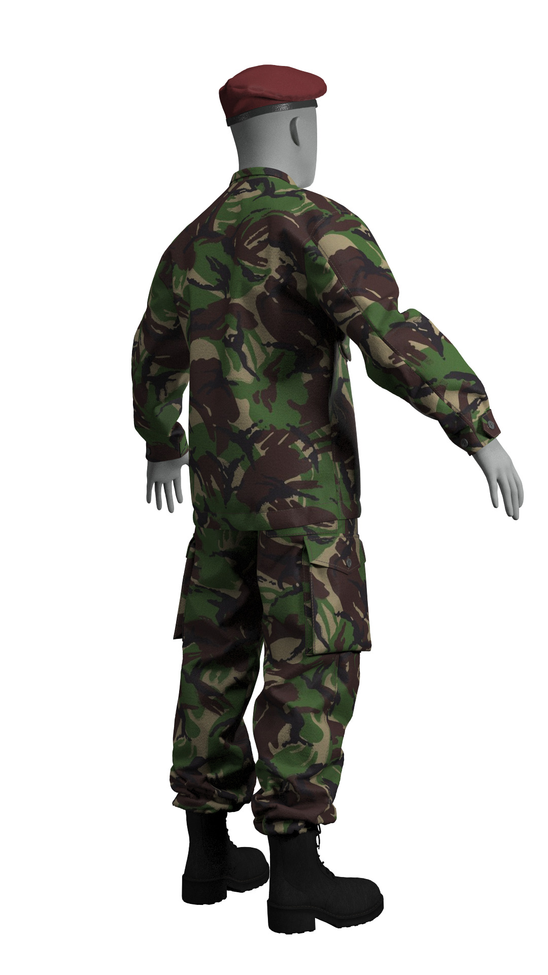 British DPM Combat Uniform CS95 - Marvelous Designer 3D model_8