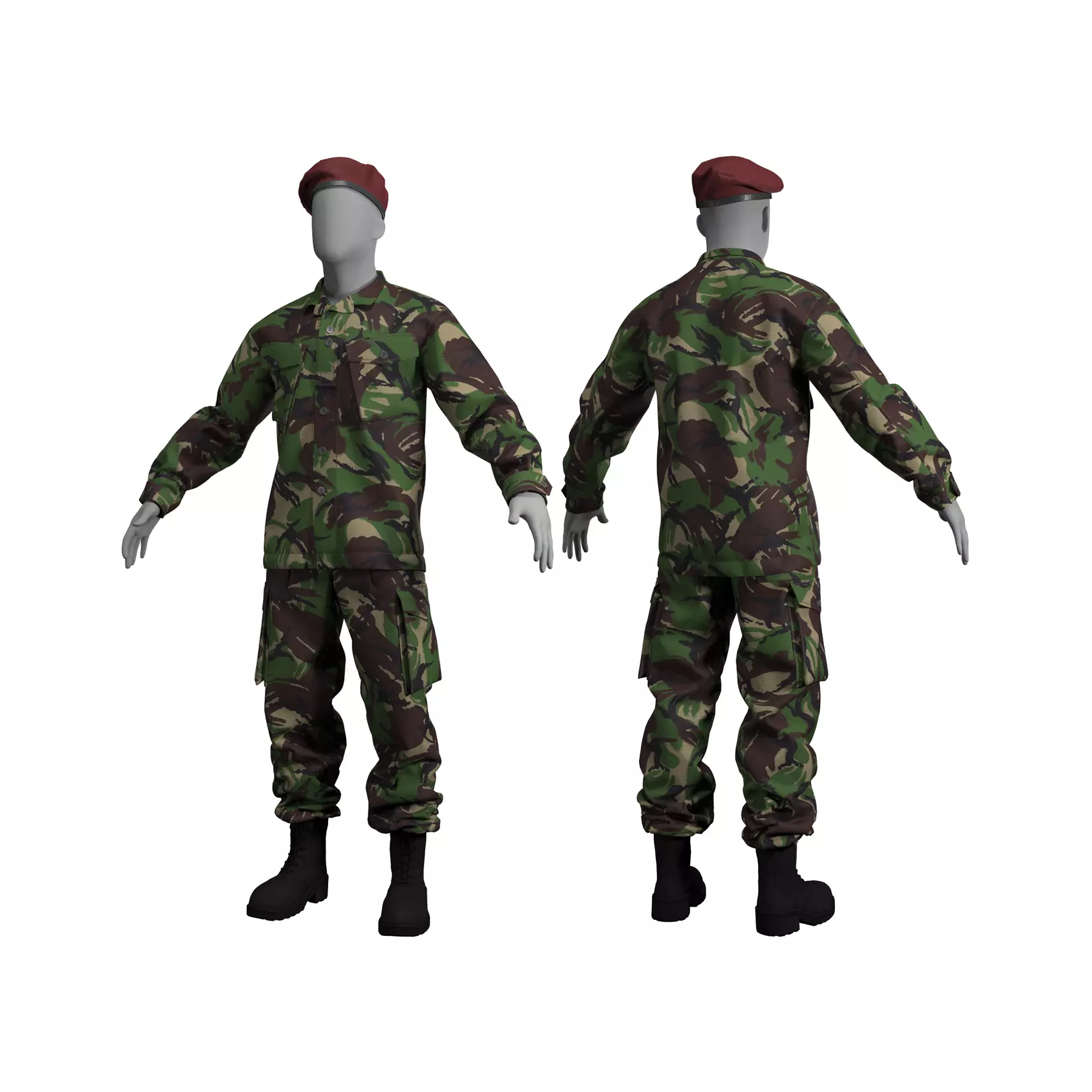 British DPM Combat Uniform CS95 - Marvelous Designer 3D model_0