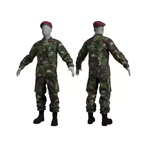 British DPM Combat Uniform CS95 - Marvelous Designer 3D model