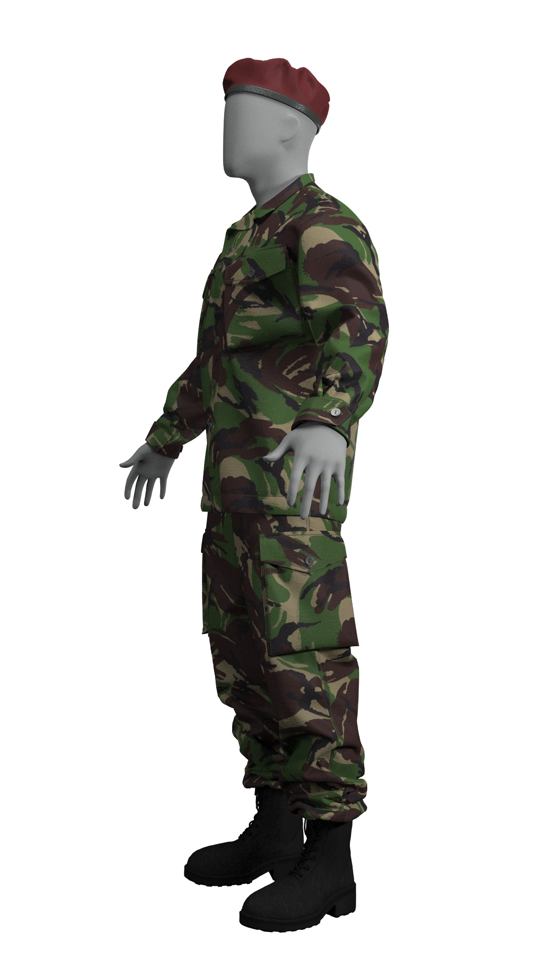 British DPM Combat Uniform CS95 - Marvelous Designer 3D model_15