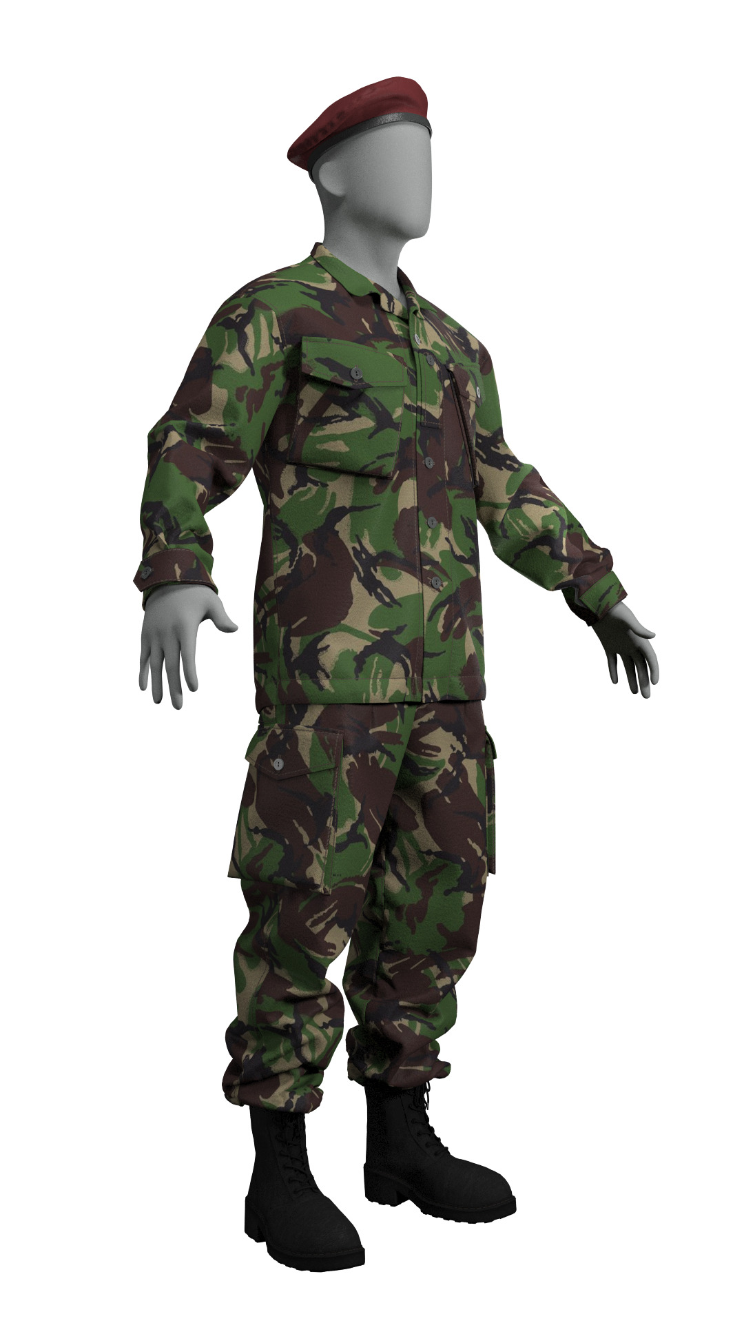 British DPM Combat Uniform CS95 - Marvelous Designer 3D model_4