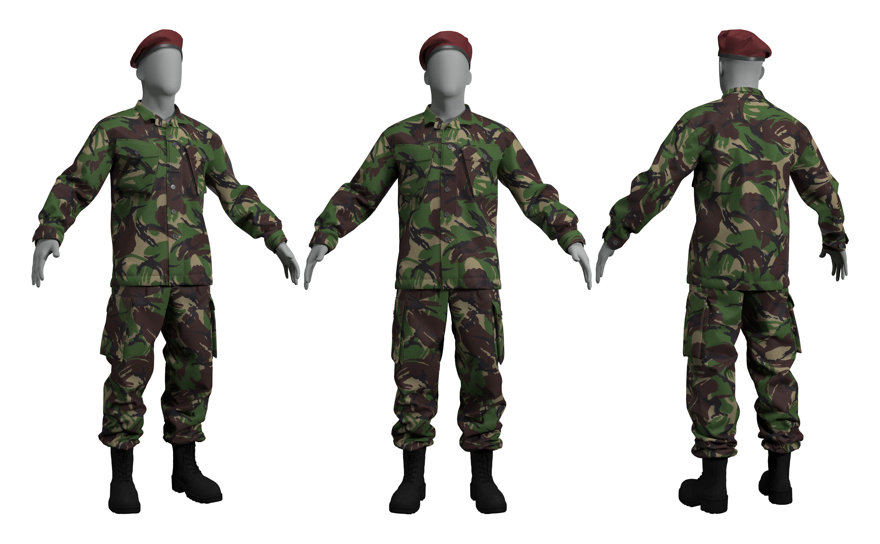 British DPM Combat Uniform CS95 - Marvelous Designer 3D model_2