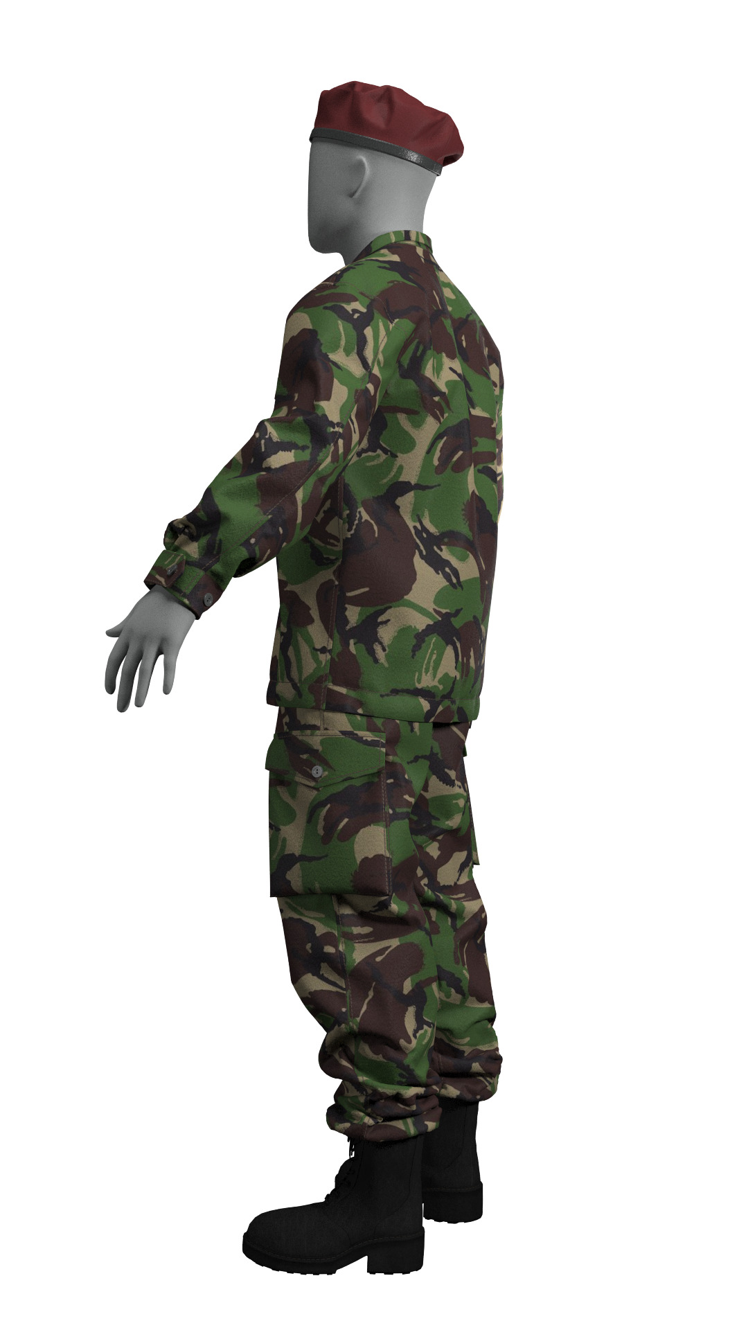 British DPM Combat Uniform CS95 - Marvelous Designer 3D model_13
