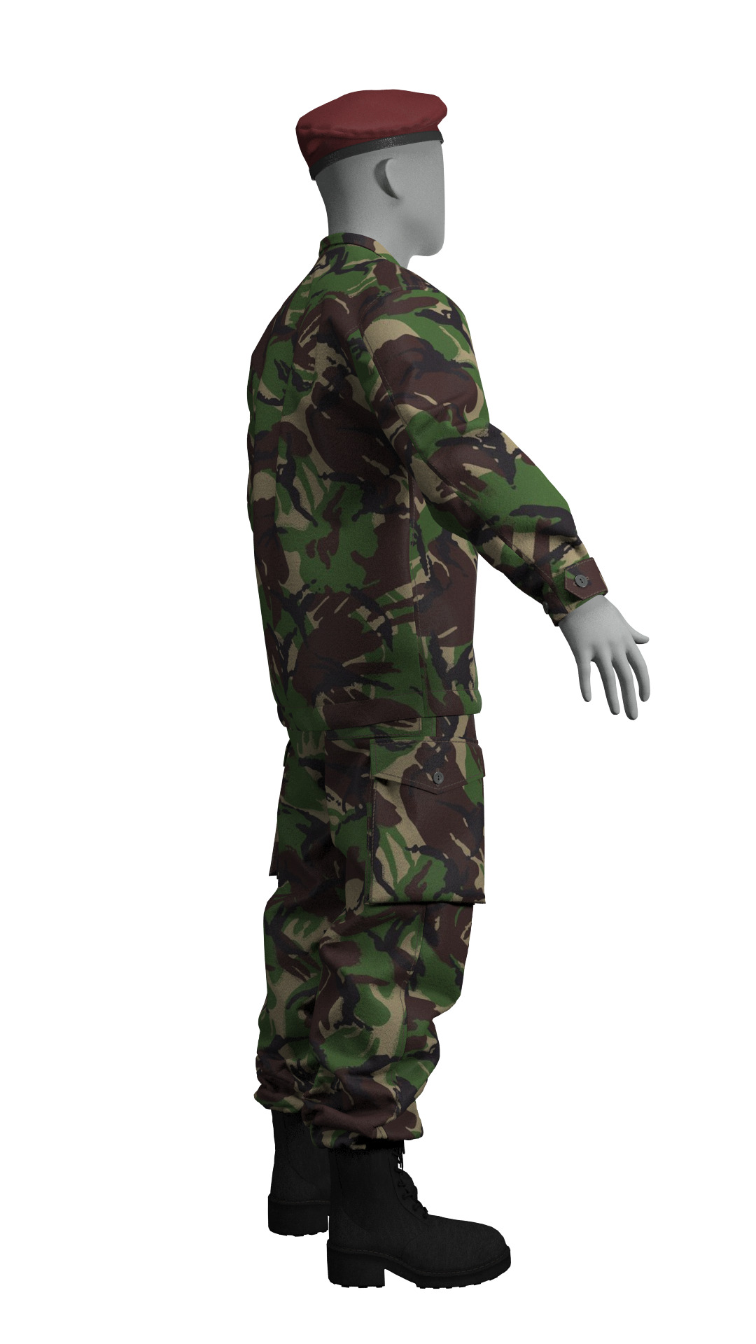 British DPM Combat Uniform CS95 - Marvelous Designer 3D model_7