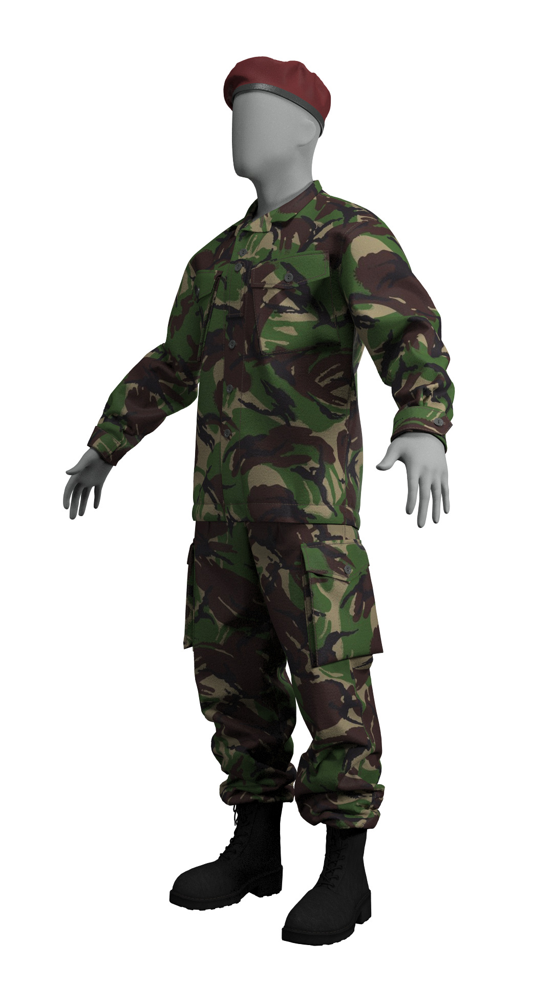 British DPM Combat Uniform CS95 - Marvelous Designer 3D model_16