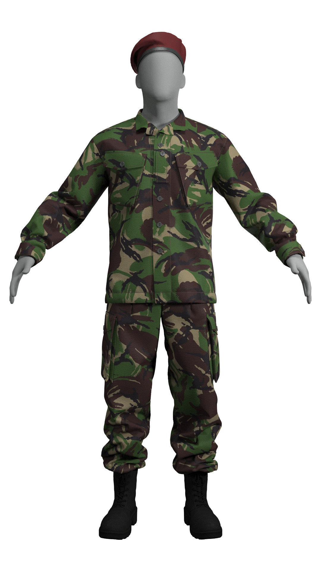 British DPM Combat Uniform CS95 - Marvelous Designer 3D model_1