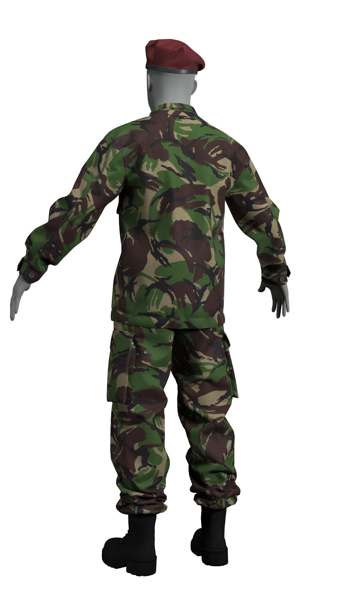 British DPM Combat Uniform CS95 - Marvelous Designer 3D model_11