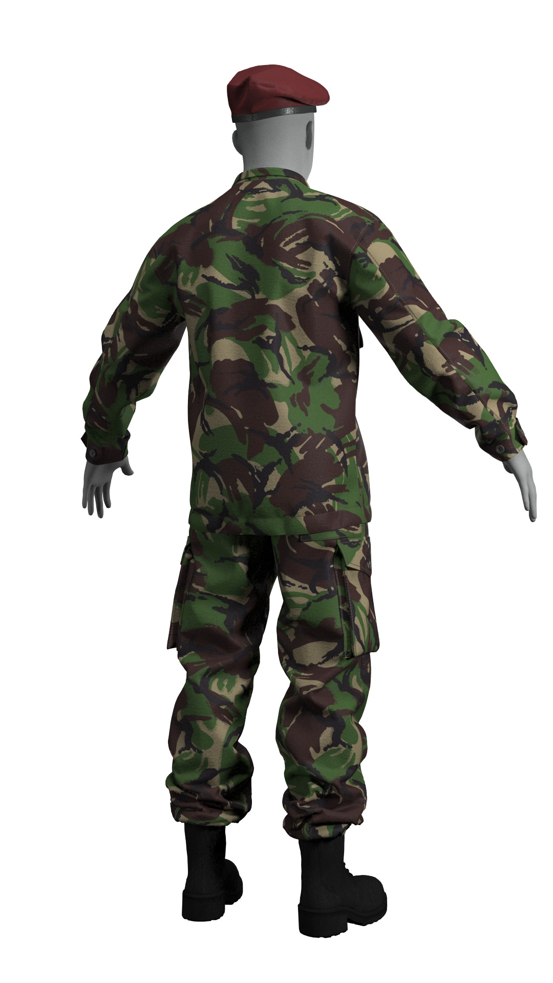 British DPM Combat Uniform CS95 - Marvelous Designer 3D model_9