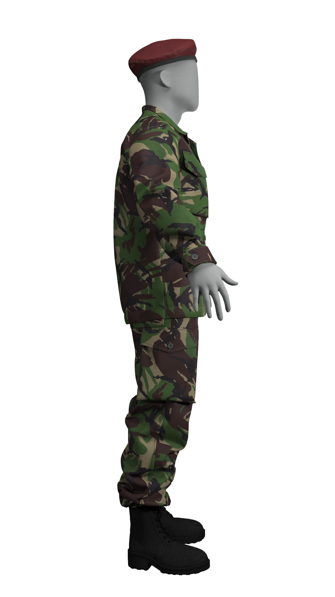British DPM Combat Uniform CS95 - Marvelous Designer 3D model_6