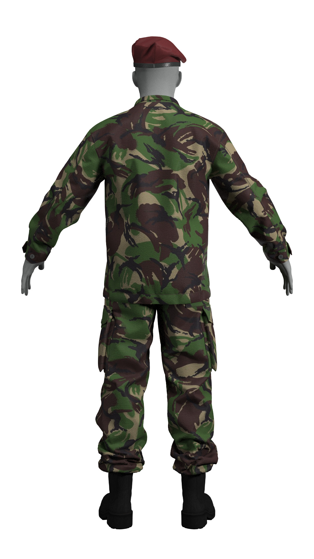 British DPM Combat Uniform CS95 - Marvelous Designer 3D model_10