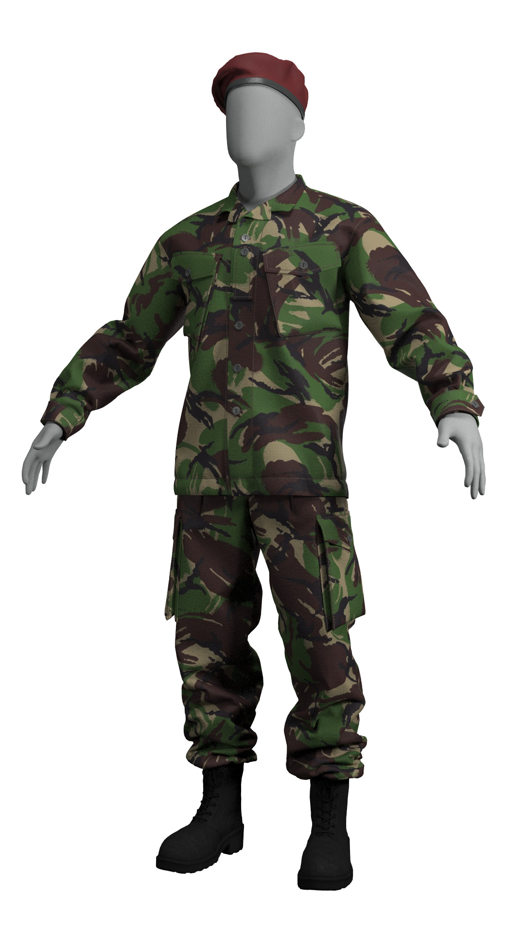 British DPM Combat Uniform CS95 - Marvelous Designer 3D model_17
