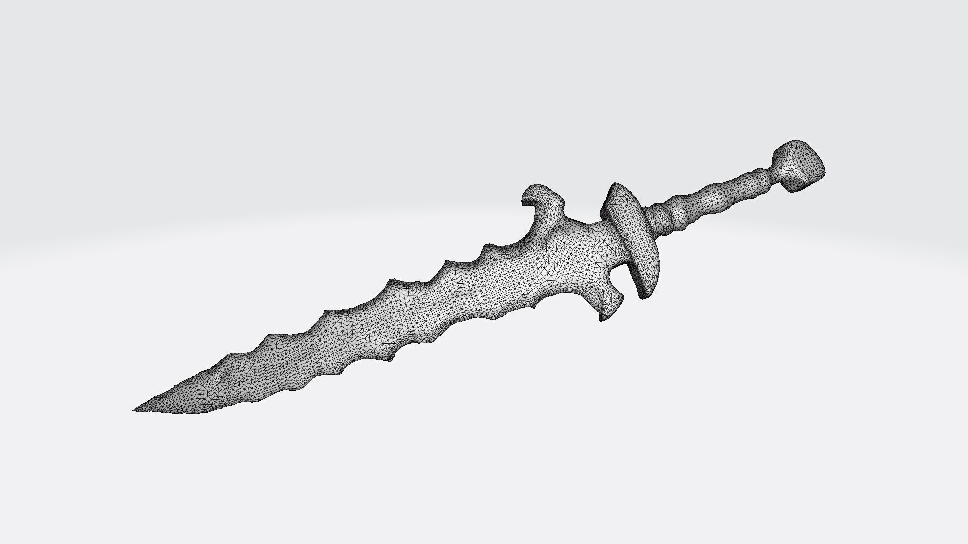 Flint Dagger With Full Of Artistic Sculpted Stone 3d Model 3D model_6