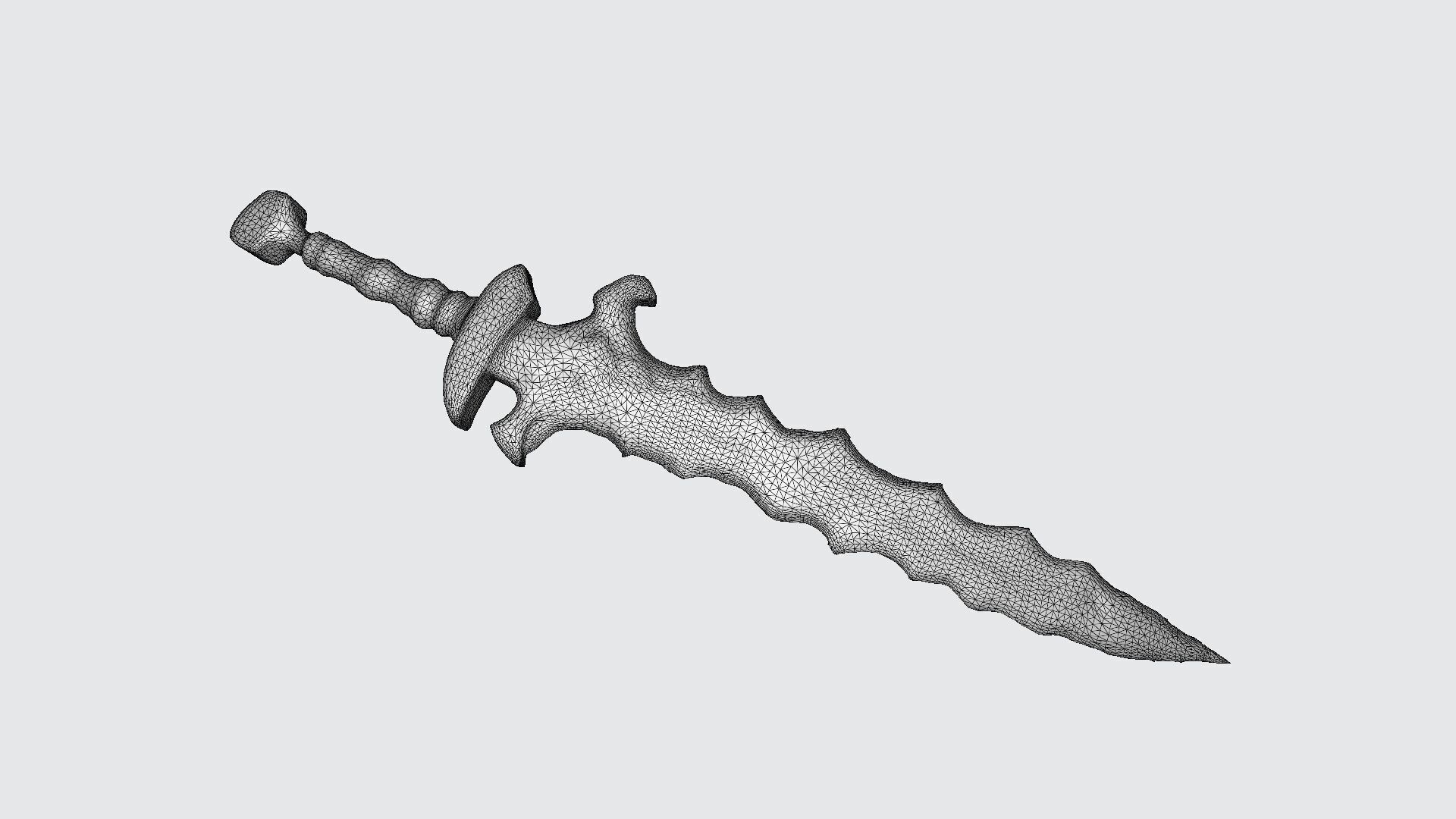 Flint Dagger With Full Of Artistic Sculpted Stone 3d Model 3D model_7