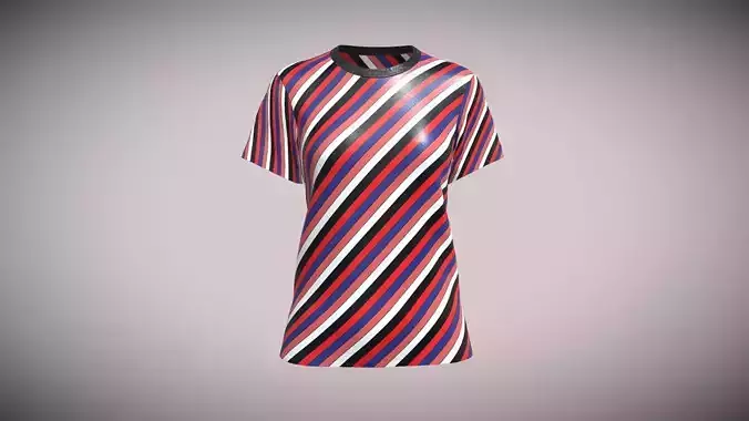 Ladies Stripe Tops In Low Poly