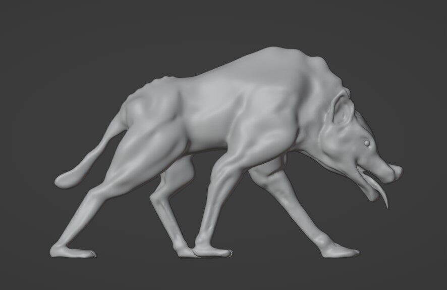 Hyena High Polly 3D model_1