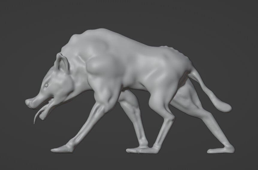 Hyena High Polly 3D model_3