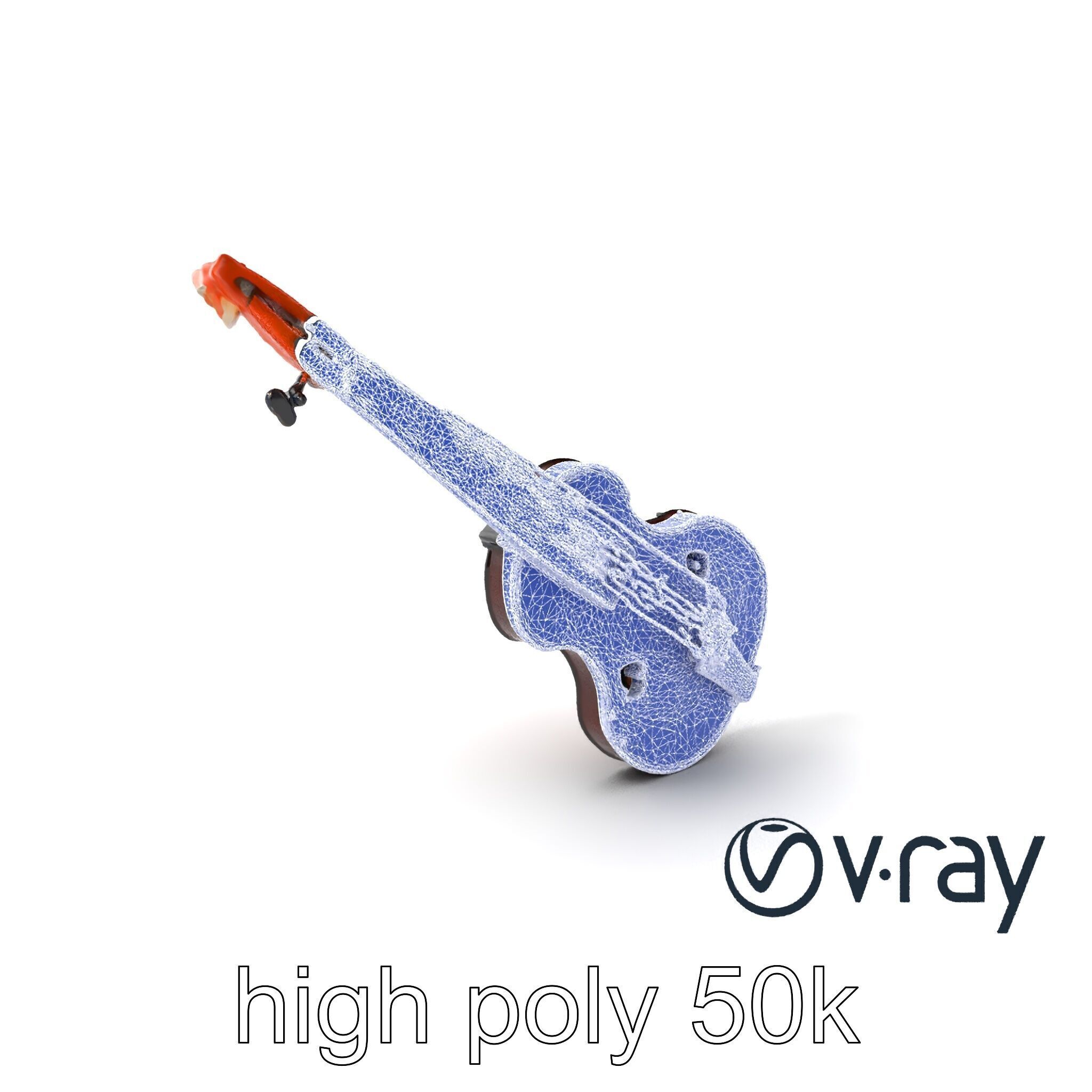 Classic Violin String Instrument 3D Model Pack Low-poly 3D model_10