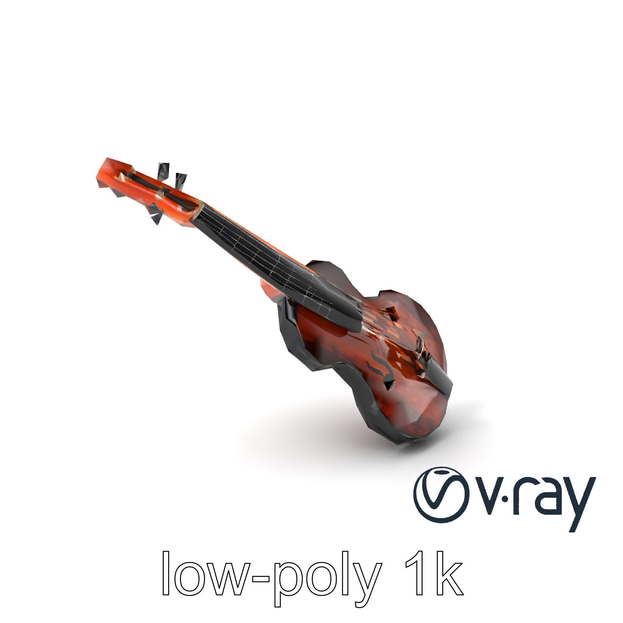 Classic Violin String Instrument 3D Model Pack Low-poly 3D model_3