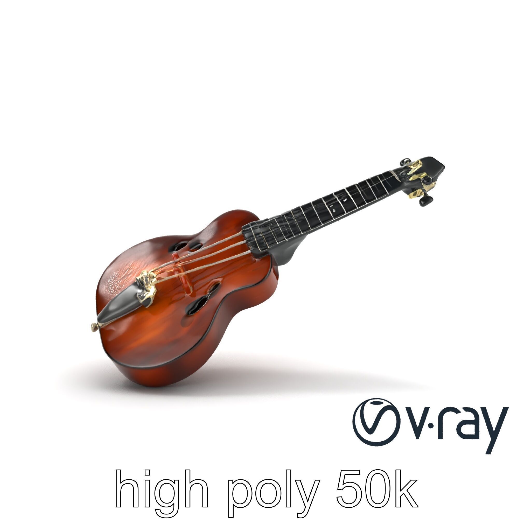 Classic Ukulele String Instrument model pack Low-poly 3D model_24