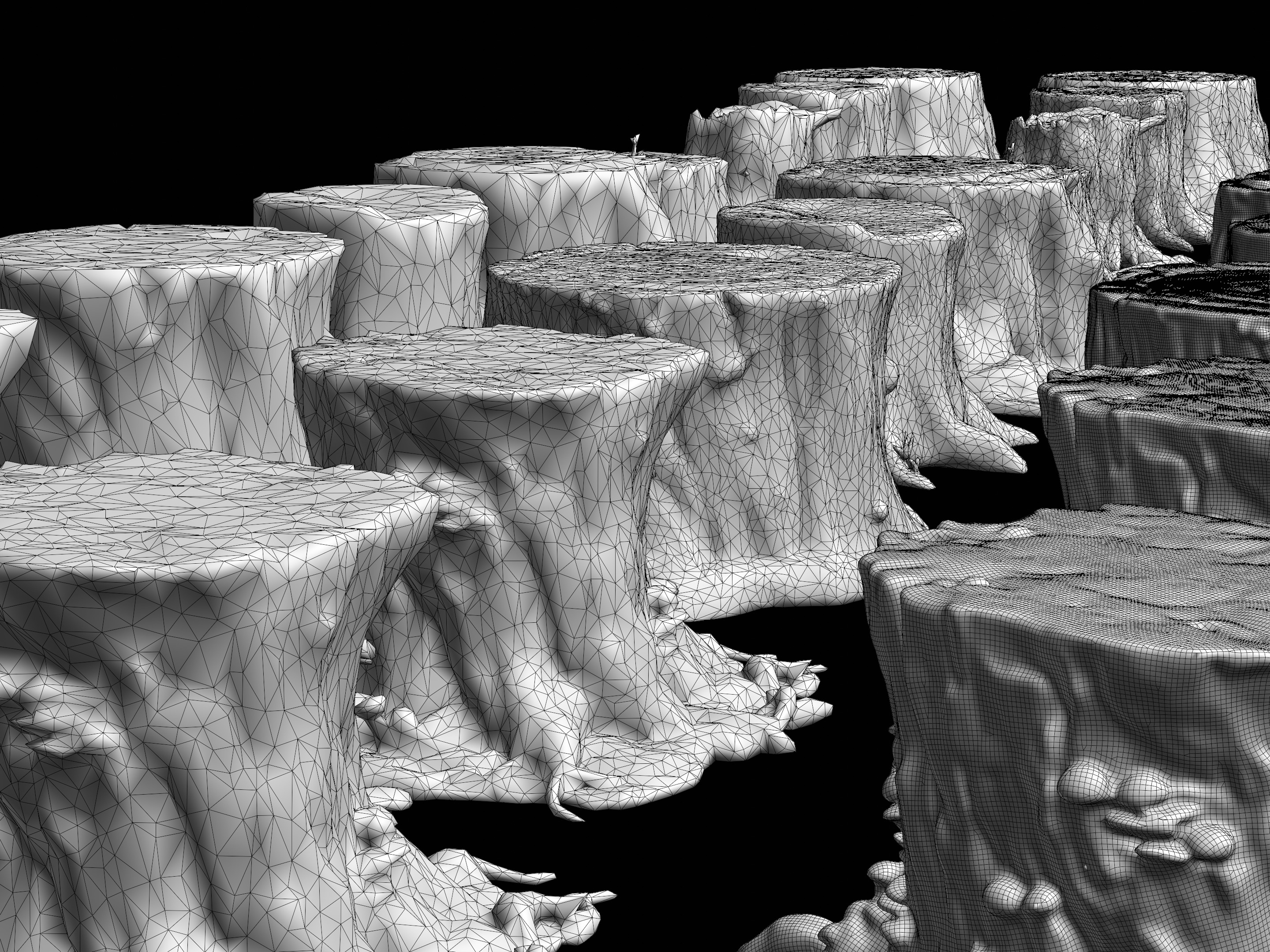 Tree Stumps Pack Low-poly 3D model_16