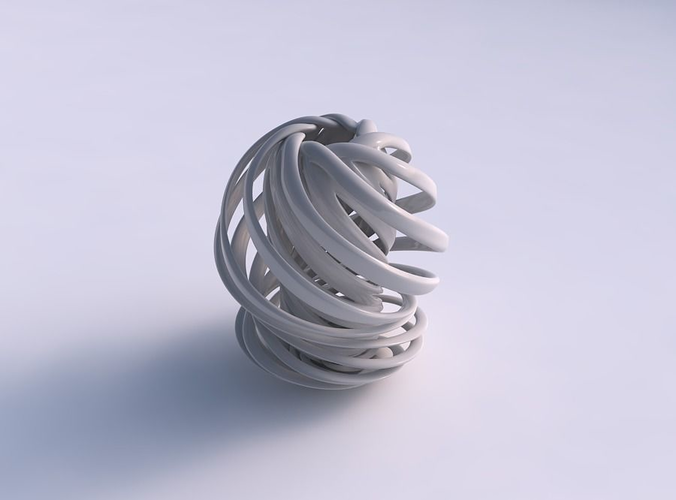 Vase double twisted small with wide collapsed top and squeezed mid section wide middle