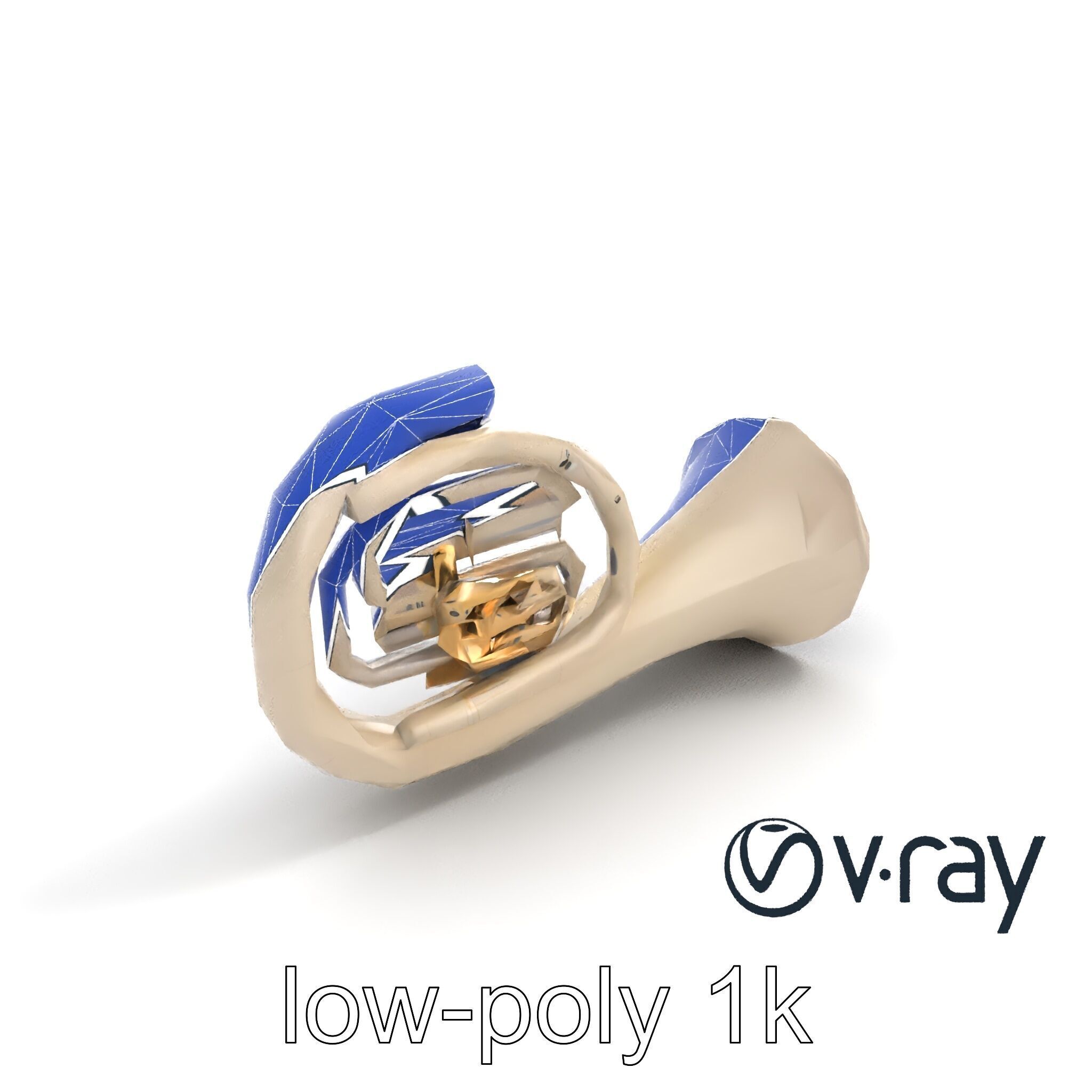 Pearl-white Tuba Model Pack with Conical Tubing Low-poly 3D model_14