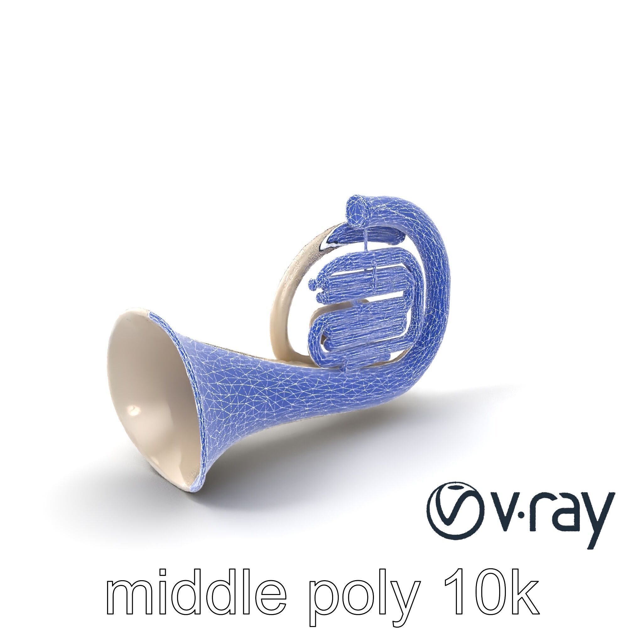 Pearl-white Tuba Model Pack with Conical Tubing Low-poly 3D model_12