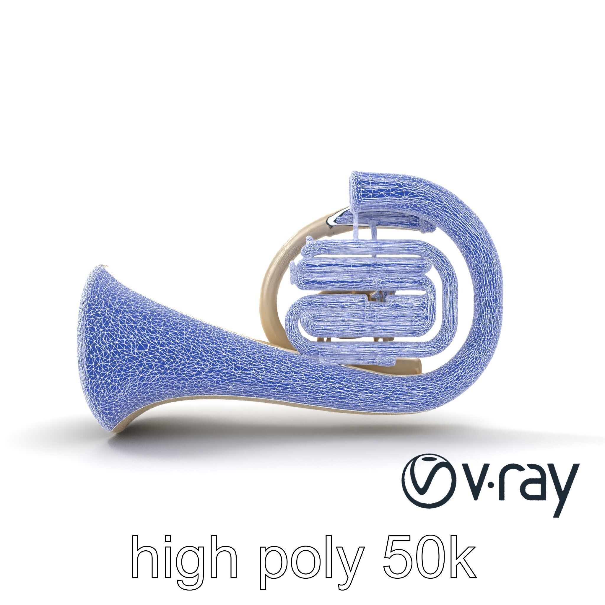 Pearl-white Tuba Model Pack with Conical Tubing Low-poly 3D model_29